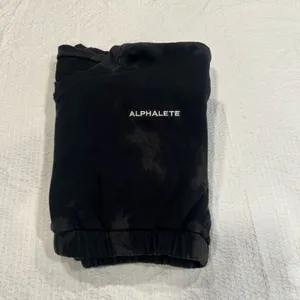 Alphalete v neck pullover cropped hoodie size M black tie dye thumbnail 8