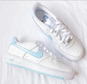 Air Force 1 Custom Baby Blue Size 8 thumbnail 1