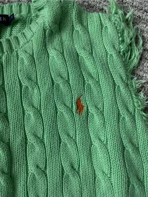 Polo Ralph Lauren Green Distressed Sweater Vest size small thumbnail 3