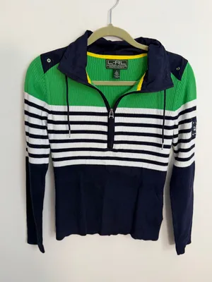Vintage Lauren Active by Ralph Lauren quarter-zip ribbed sweater thumbnail 1