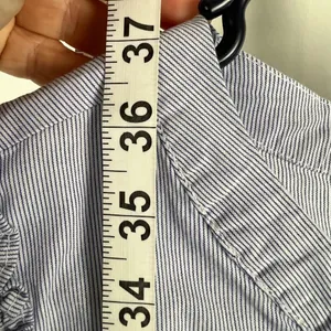 Gibson Ruffle-Sleeve Dress Size Large Blue Stretch Cotton thumbnail 7