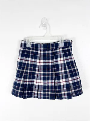 H &M Blue Plaid Pleated Wool Blend Mini Skirt Size 2 Boho Academia Preppy Casual thumbnail 6