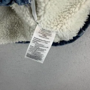 J.Crew Jeans Denim Sherpa Lined Jacket Blue Medium Wash Snap Front Womens Large thumbnail 8