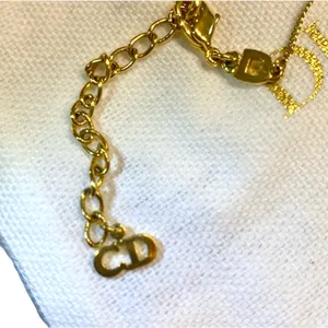 Christian Dior Gold Tone Red Dior Enamel Tag Charm Bracelet thumbnail 7