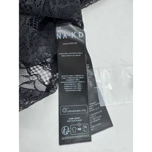 NA-KD Black Lace Blouse 36 US Small 4 Sheer Romantic Grunge Whimsigoth Layering thumbnail 10
