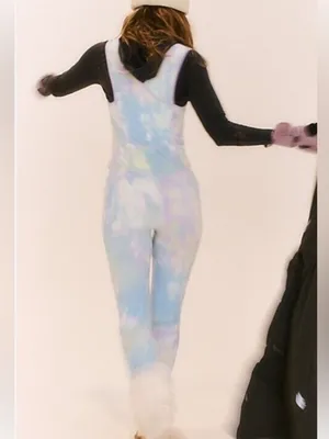 Free People Movement cloud print babydoll cotton jumpsuit New! thumbnail 2