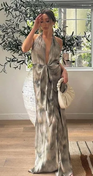 Zara Dress maxi multiposition satin effect wedding party coctail thumbnail 5