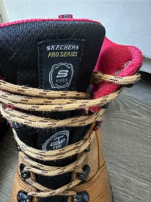 Skechers Brown Work Boots with Black and Red Accents thumbnail 3