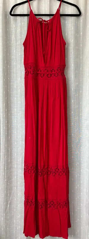 Crochet Cutout Maxi Red Size XS thumbnail 5