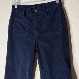J.Crew Sailor Womens Blue Corduroy Wide Leg Patch Pocket Pants CC444 thumbnail 1