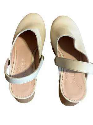 J. Crew Beige Leather Grommet Studded Convertible Clog Shoes Style Baa188 (8.5) thumbnail 5