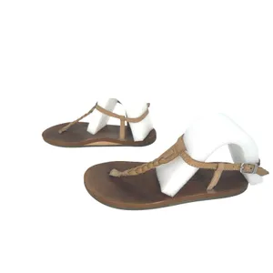 RainBow Women's Braided Ankle‎ T-Street Brown Leather Sandal XL sz 10 thumbnail 3