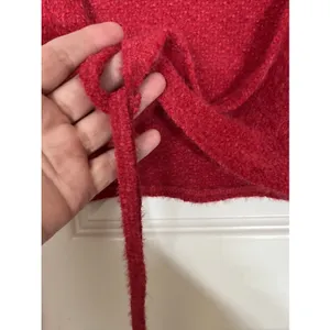 Hollister Wrap Eyelash Crop Sweater Size Small Red Fuzzy Cozy Y2K thumbnail 2