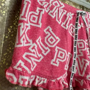 PINK Victorias Secret Hot Pink White Ruffle Pajama Lounge Shorts Small thumbnail 5