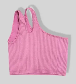 Aerie One Shoulder Ribbed Crop Top thumbnail 1