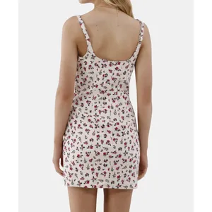 No Boundaries Womens Denim Dress Size M Ditsy Floral Print Mini Tank Sleeveless thumbnail 9