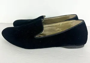 Birdies The Starling Velvet Flat Loafer Size 7.5 Black Slip On Classic Timeless thumbnail 1