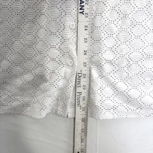 White Eyelet Lace 2 Piece Button Down Shirt & Shorts 1XL Swim Cover‎ Up Set thumbnail 4