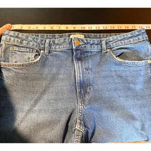 H‎ & M Size 16 Short 26" Inseam Straight High Waist Jeans Blue Denim Stretch thumbnail 6