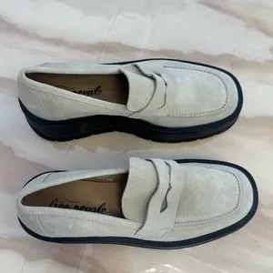 Free People Nico Sand Suede Platform Loafers Sz 38 thumbnail 4