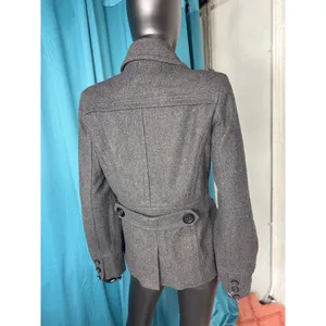 American Rag Co vtg Womens Double Breasted‎ Peacoat Gray Wool Blend Size Medium thumbnail 2
