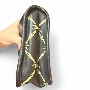 Vintage Longchamp Paris Equestrian Horse Chain Print Leather Crossbody Brown thumbnail 6
