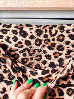 ColorfulKoala Leopard Print Brown and Tan High Rise Leggings Size S thumbnail 4