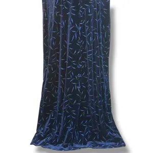 Another Thyme Blue Velvet Maxi Dress Glitter Leaf Pattern Vintage 18 Large 8 -10 thumbnail 5