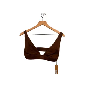 SKIMS SIGNATURE SWIM PLUNGE BIKINI TOP Large Cocoa NWT thumbnail 3