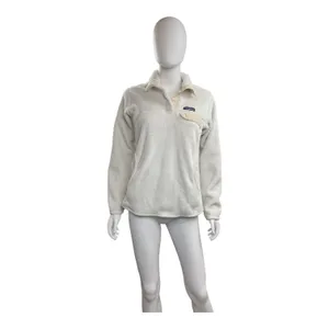 Patagonia Women's Cream Fleece Pullover Snap‎ Button Sweater Cozy Warm thumbnail 3