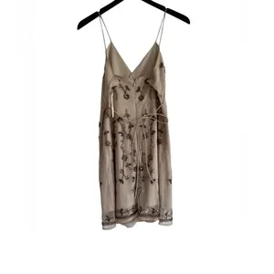 NEW Altar'd State Dress Women's Analia Beaded Spaghetti Strap Nude thumbnail 4