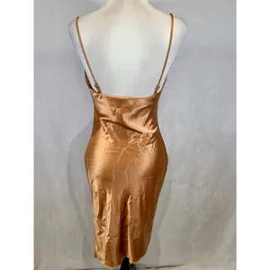 Petal and Pup gold metallic bronze sateen cowl neck midi dress size 0 thumbnail 4