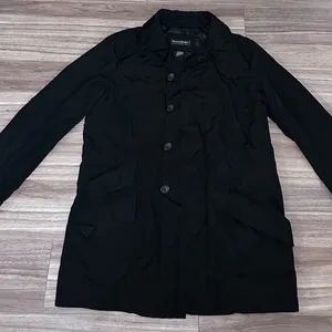 Black Button Trench Jacket - 2 thumbnail 5