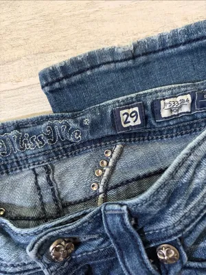 Miss Me Blue Denim Bootcut Jeans with Embellished Wing Pockets Size 29 thumbnail 10
