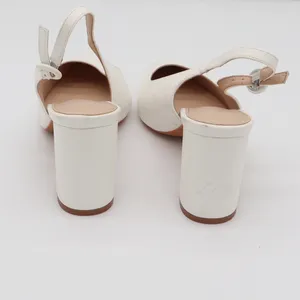 Unbranded Slingback Heels Womens 8 Pointed Toe White Block Heel Good thumbnail 5