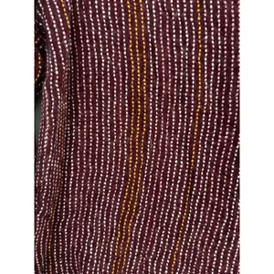Anthropologie Burgundy Striped Button Back Long Sleeve‎ Shirt Womens Medium thumbnail 4