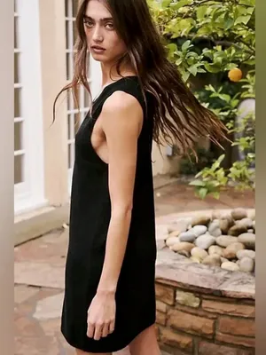 Free People Beach Black Nina Sweater Mini Dress thumbnail 2