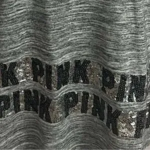 PINK Victoria's Secret Black and Gray Tank Top With gray and black sequins thumbnail 4