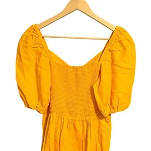 The Drop Nala Mango Linen Puff Sleeve Mini Dress Small NWT thumbnail 6