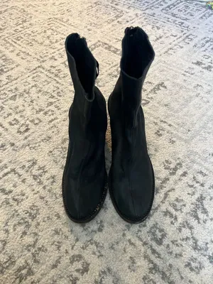 Free People Black Leather Ankle Boots thumbnail 3