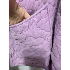 Wild Fable Lavender Cloud‎ Quilted Zip Up Hoodie Jacket Women's Size Small thumbnail 4