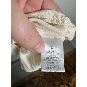 VICI Midi Dress Womens Large Cream Brown Excellent Floral Tie Back Tiered Boho thumbnail 4