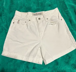 Guess White Shorts Denim High-Waisted thumbnail 1
