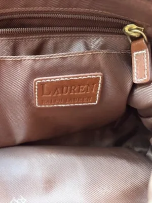 Lauren Ralph Lauren Brown Pebbled Leather Tote Shoulder Bag Brass Hardware thumbnail 12