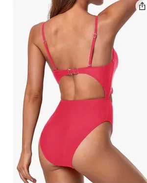 Tempt Me Sexy Cutout Swimsuit for Women High Cut Monokini Tie Knot Front Bathing Suit thumbnail 2