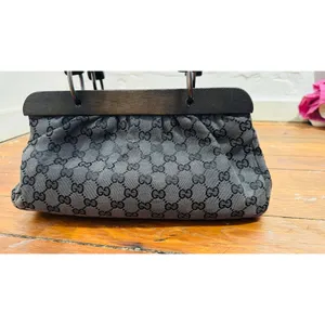 GUCCI Fall 2002 Tom Ford Classic Black Monogrammed GG Canvas Wood Handle Doctor thumbnail 5