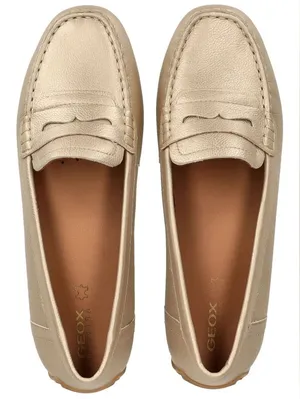 Geox Kosmopolis Gold Leather Moccasins size‎ 36EU thumbnail 1