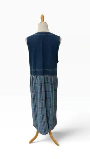 Vintage 90s Mom denim modest dress 14 thumbnail 4