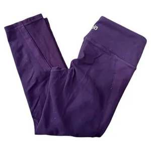Alo Women’s Size S Purple Mesh Insert Cropped Leggings thumbnail 2