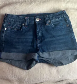 Jennie true religion shorts dark wash thumbnail 1